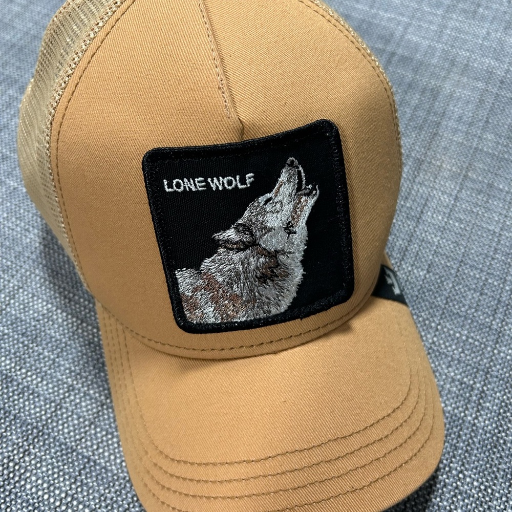 Lone Wolf Tan Trucker Hat